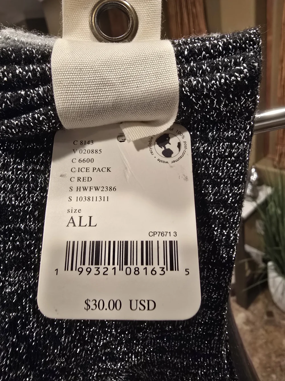 Free People Black, Silver And Pink Shimmer Knit Socks